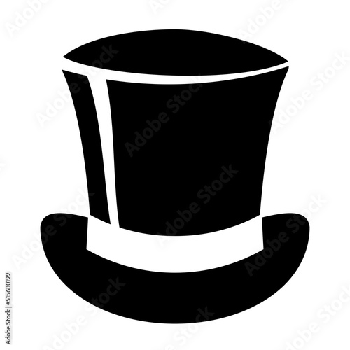 Vintage top hat vector icon