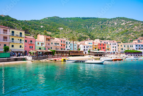 Giglio Porto on Giglio Island, Tuscany, Italy, Near Monte Argentario and Porto Santo Stefano, Giglio island is one of seven form the Tuscan Archipelago. A paradise for snorkeling diving © arkanto