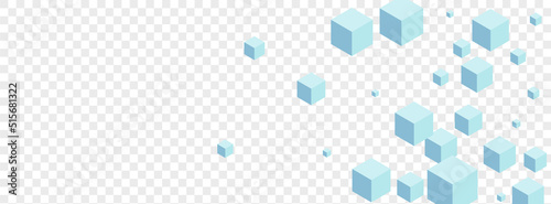 Gray Cubic Background Transparent Vector. Polygon Geometry Template. Monochrome Cube Futuristic Texture. Minimal Card. Grey Web Box.