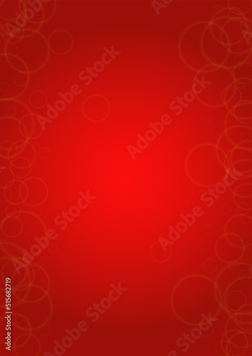 Twinkle Vector Magic Background With Golden Sparkle Circles on Red Gradient. Shiny Sun Texture. Defocused Bokeh Design. Christmass And New Year Frame. Glittery Shimmer Summer Love Page. Valentine Card