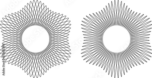Guilloche patterns, rosette patterns in vector
