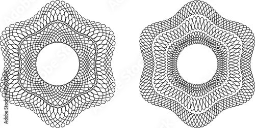 Guilloche patterns, rosette patterns in vector
