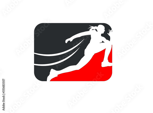 log jump athlete logo vector