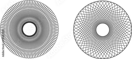 Guilloche patterns, rosette patterns in vector 