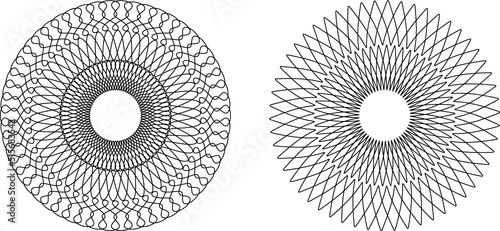 Guilloche patterns, rosette patterns in vector
