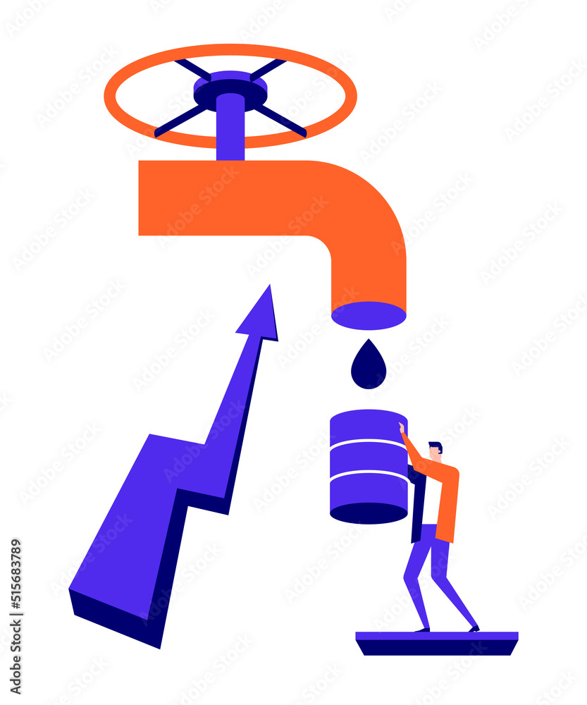 Pump oil - modern colorful flat design style illustration