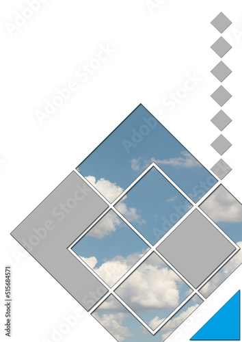 Layout Wolkenquadrat grau