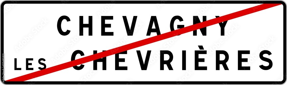 Panneau sortie ville agglomération Chevagny-les-Chevrières / Town exit sign Chevagny-les-Chevrières Panneau sortie ville agglomération Chevagny-les-Chevrières / Town exit sign Chevagny-les-Chevrières