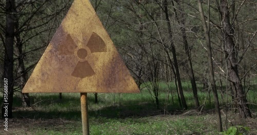 Radioactive contamination warning sign Chernobyl Zone