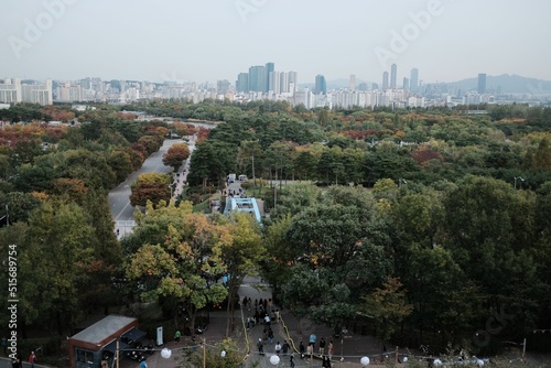 Aerial view of Haneul Park in Seoul, South Korea photo
