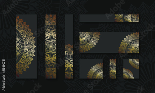 Set of creative web banners. Vintage decorative elements. hand drawn background business ad banner. vertical and horizontal template. vector illustration eps 10