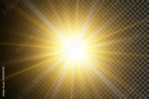 Vector transparent sunlight special lens flash light effect.front sun lens flash. Vector blur in the light of radiance