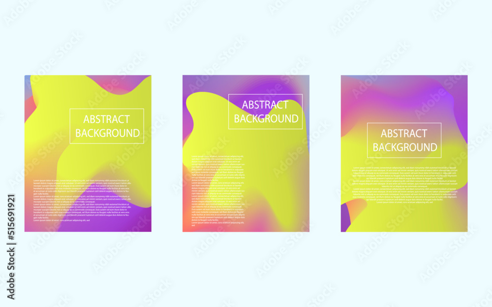 Creative cover concept, layout or poster in modern minimal style for corporate identity, branding, social media advertising, promo. Modern cover design template with colorful dynamic abstract gradient