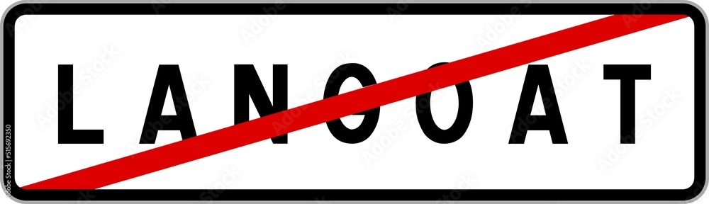 Panneau sortie ville agglomération Langoat / Town exit sign Langoat Panneau sortie ville agglomération Langoat / Town exit sign Langoat