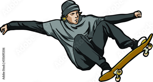 sport teenager skateboard jumping action