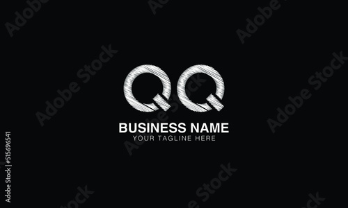 QQ initials monogram letter text alphabet logo design	
