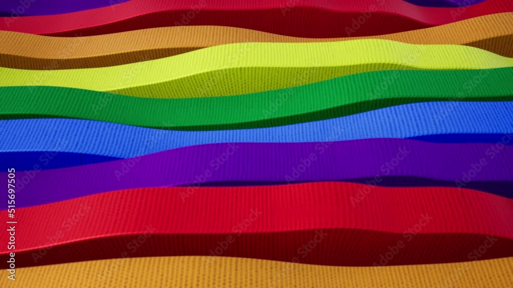Multicolored Waves LGBT Flag Looped Multicolored Waves LGBT Flag Looped