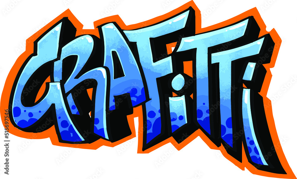 Grafitti lettering spray paint wall art Adobe Stock
