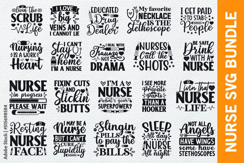 Fototapeta premium nurse svg bundle,Svg Bundle,Stethoscope Bundle,Nurse Clipart ,Doctor Svg Bundle, Nurse Quotes Svg, Doctor Svg,Nurse Superhero, Nurse Svg Heart ,Nurse Life, Stethoscope, Cut Files For Cricut,Silho