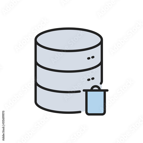Clear database icon. High quality coloured vector illustration.