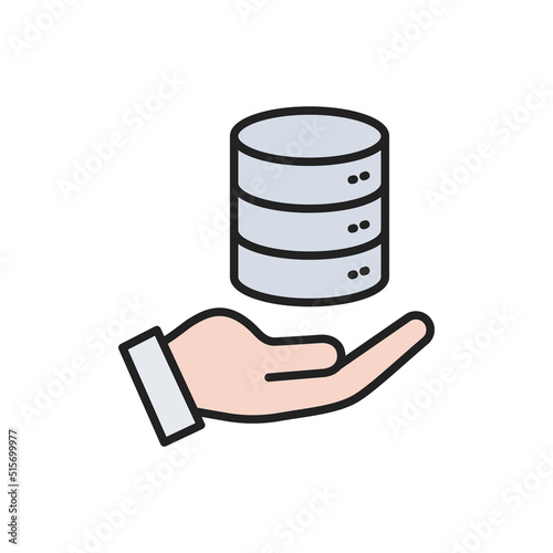 Protection database from dos attacks icon. High quality coloured vector illustration.