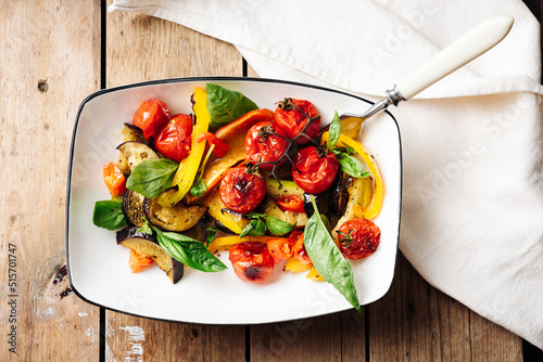 Salad with roasted vegetables.