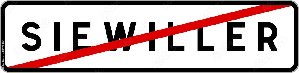 Panneau sortie ville agglomération Siewiller / Town exit sign Siewiller Panneau sortie ville agglomération Siewiller / Town exit sign Siewiller