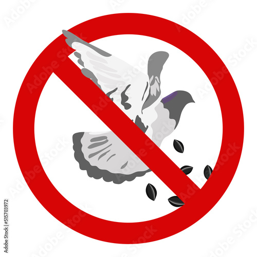 Do not feed the birds pigeons sign vector illustration