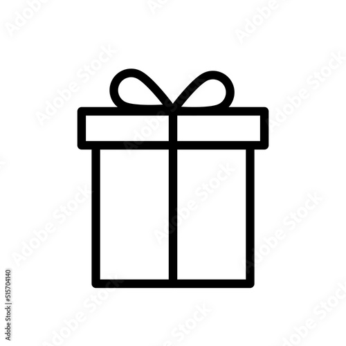 white gift box, gift box with ribbon  VECTOR ICON