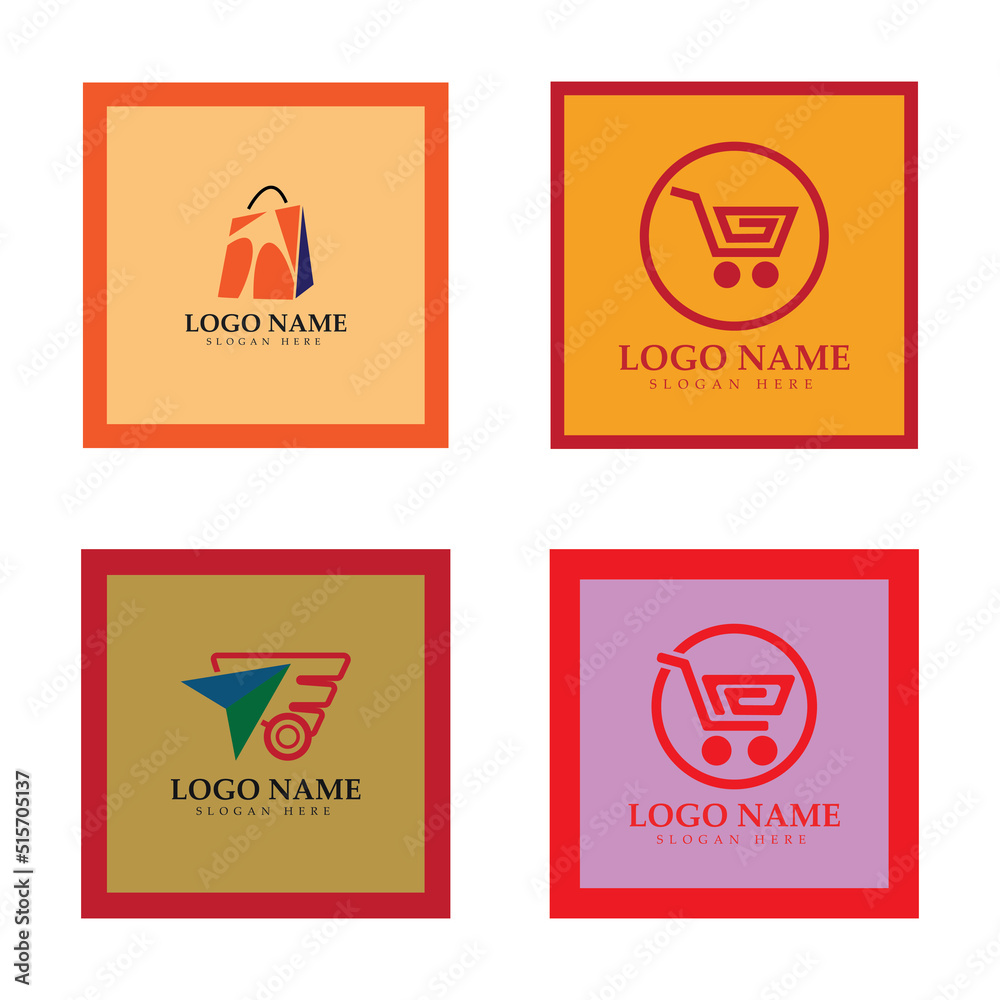 e-commerce logo and online shop logo design with modern concept