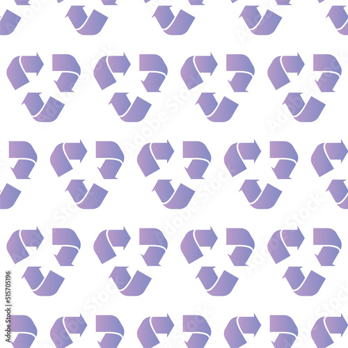 Violet recycle arrow icon seamless pattern. Vector sign illustration EPS 10. Isolated on white background