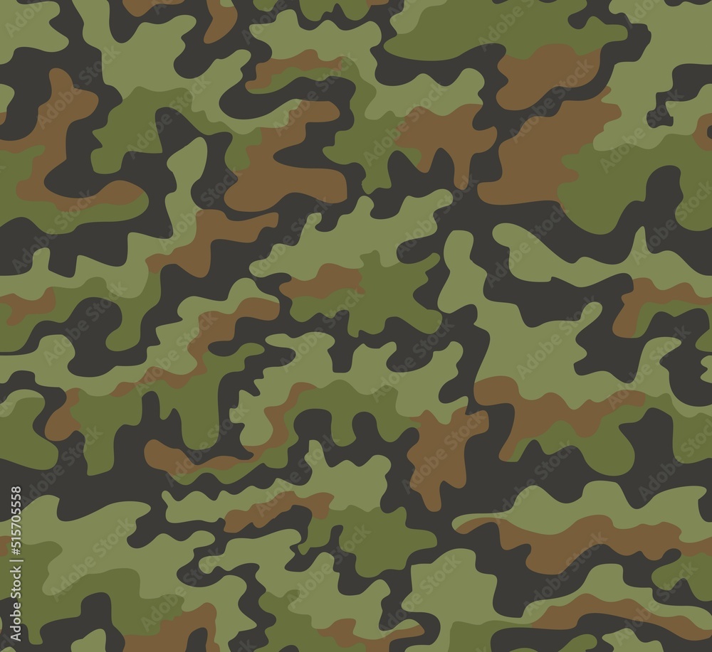 Green military camouflage vector texture, army uniform camouflage. Ornament. Fashion Green military camouflage vector texture, army uniform camouflage. Ornament. Fashion