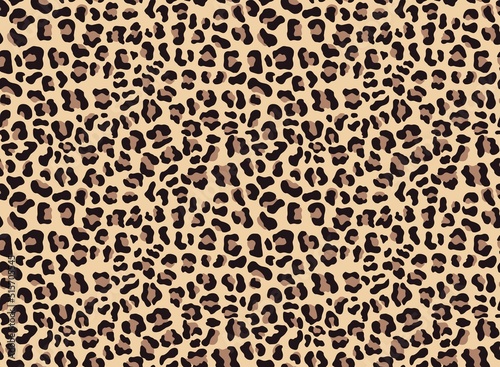 Camouflage leopard print animal pattern trendy cat seamless pattern on textile