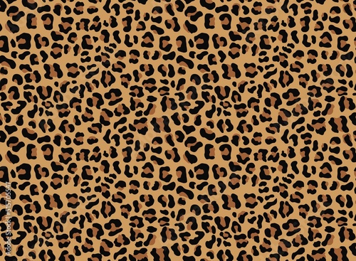 Seamless leopard print vector trendy pattern  modern cat texture on textile