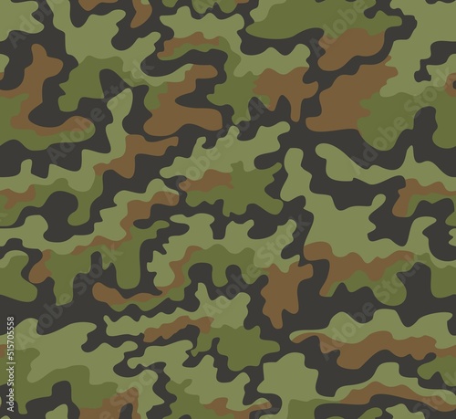 Green military camouflage vector texture, army uniform camouflage. Ornament. Fashion