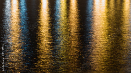 background with lights blue and golden. Reflections 