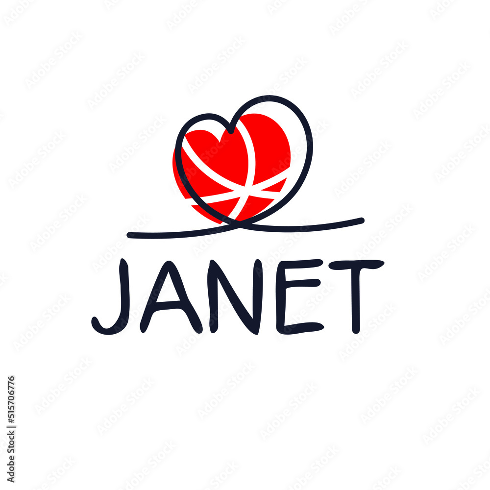 Janet Calligraphy female name, Vector illustration. Stock Vector ...
