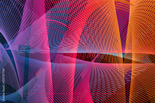 Abstract art pattern of geometric line pattern in bright colorful colors.