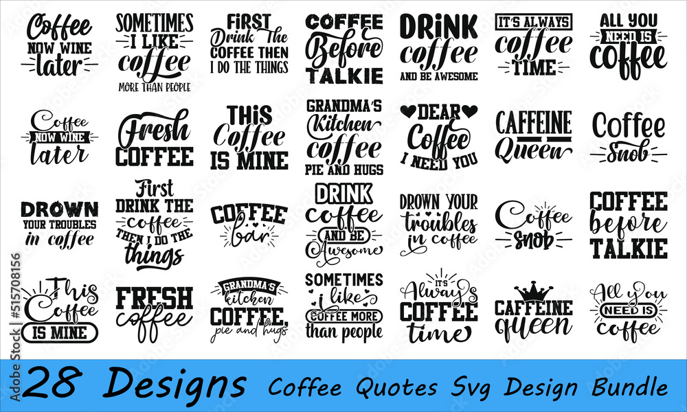 Coffee quotes SVG design bundle