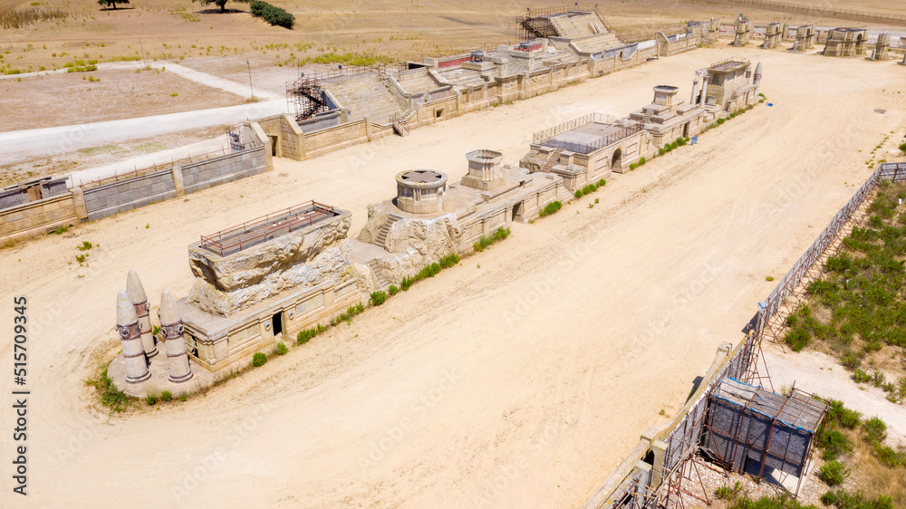 Reconstruction of an ancient Roman stadium for the chariot race. Stock ...