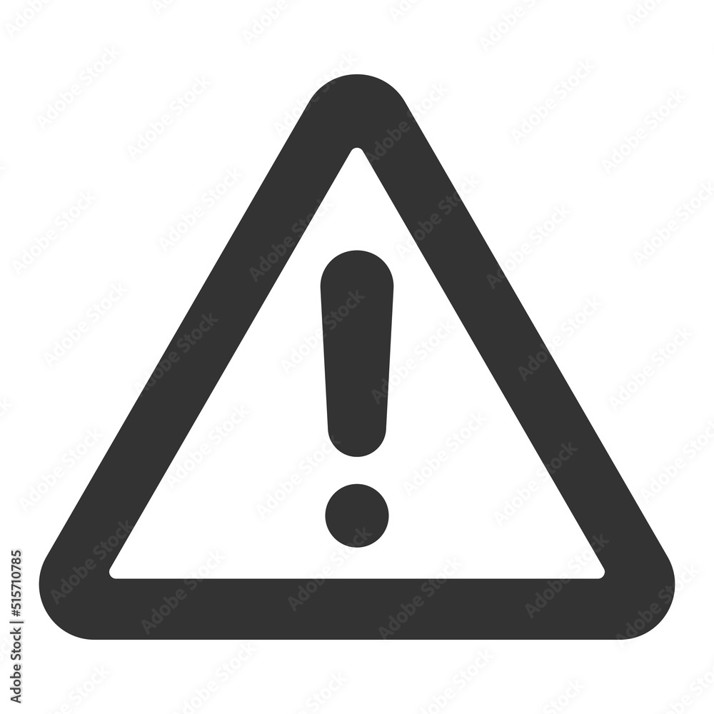 Exclamation mark in triangle, danger sign, warnings - vector sign, web icon, illustration on white background, glyph style