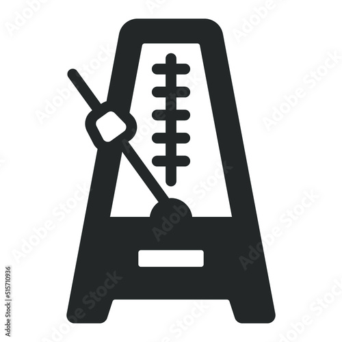 Metronome in work, rhythm report - vector sign, web icon, illustration on white background, glyph style