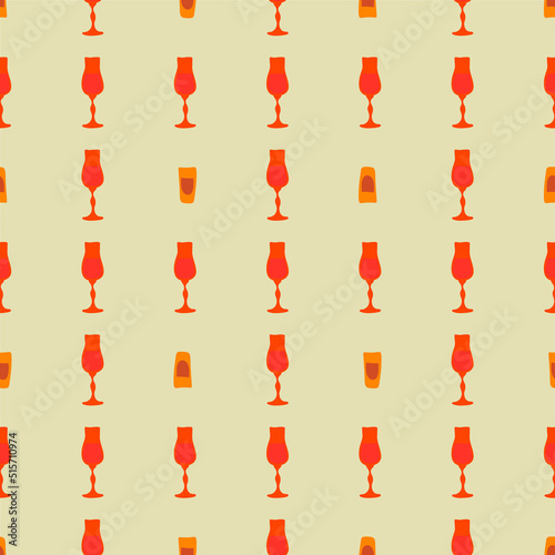 Liquor and rum glass seamless pattern, great design for any purposes. Doodle style. Hand drawn image. Repeat template. Party drinks concept. Freehand drawing. Cartoon sketch graphic draft