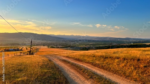 sunset view over the city of Alba Iulia