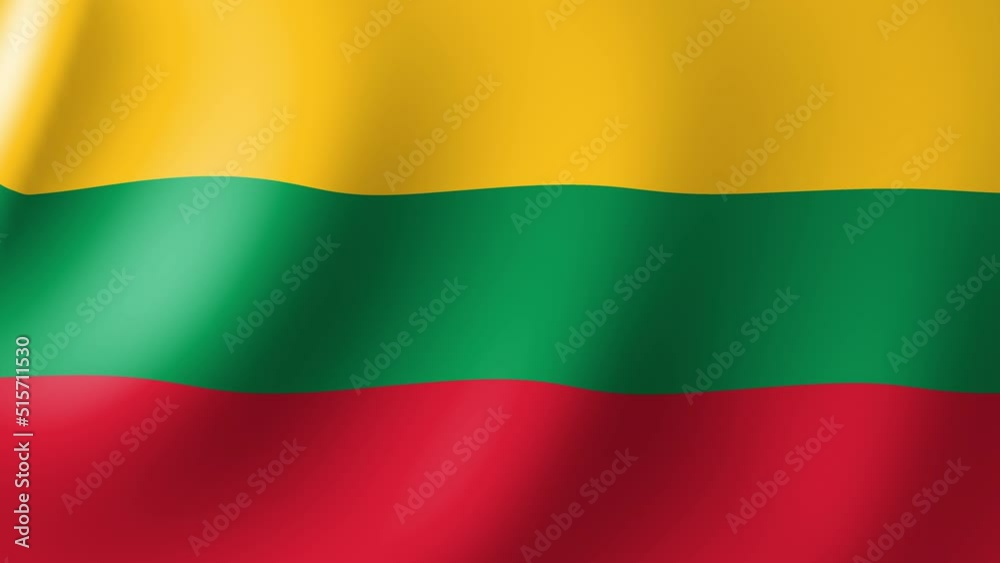The flag of Lithuania flutters in the wind. Seamless Animation 3D The flag of Lithuania flutters in the wind. Seamless Animation 3D