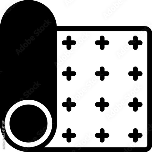 yoga mat glyph icon