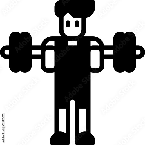 weightlifter glyph icon