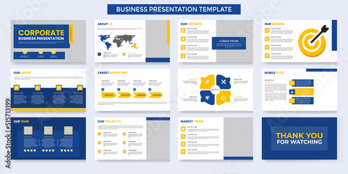 business presentation  templates set. Use for modern presentation background, brochure design, magazine, annual report, company profile, used in marketing and advertising vector file