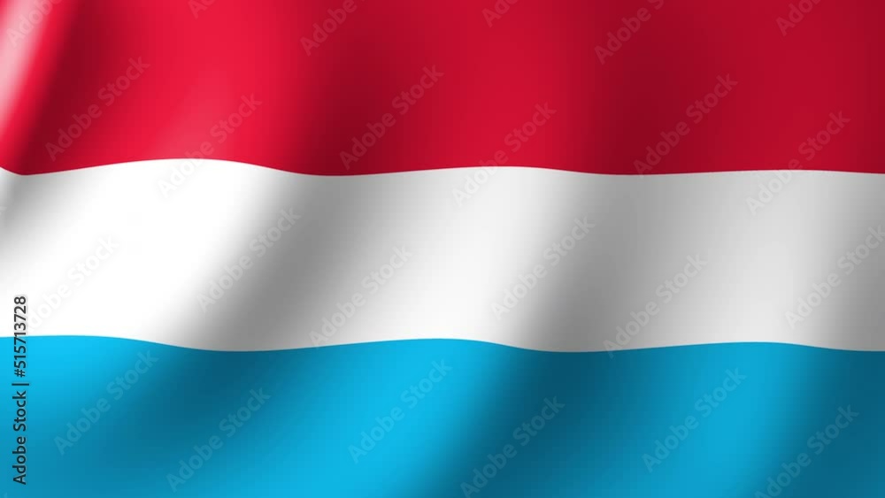 The flag of Luxembourg is fluttering in the wind. Seamless Animation 3D The flag of Luxembourg is fluttering in the wind. Seamless Animation 3D