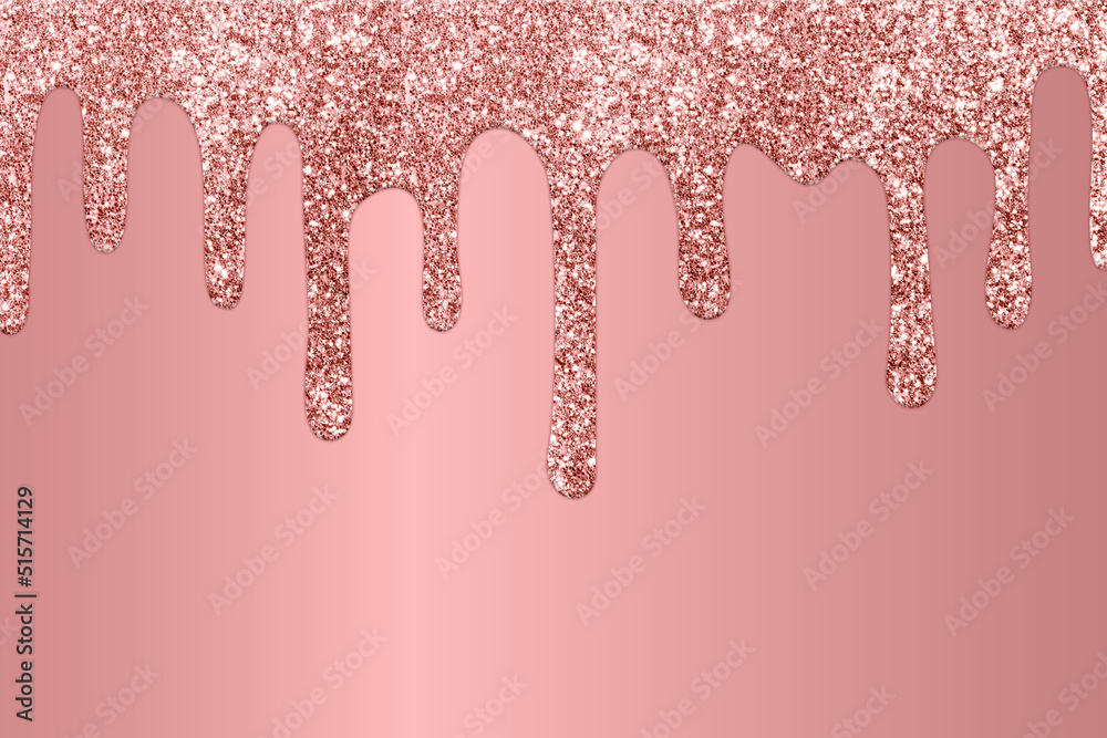 Rose Gold dripping glitter background, Dripping Glitter Background
